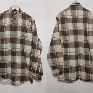 Roper Vintage Button Down Shirt Long Sleeve Cotton Brown Aztec Western Print XLT